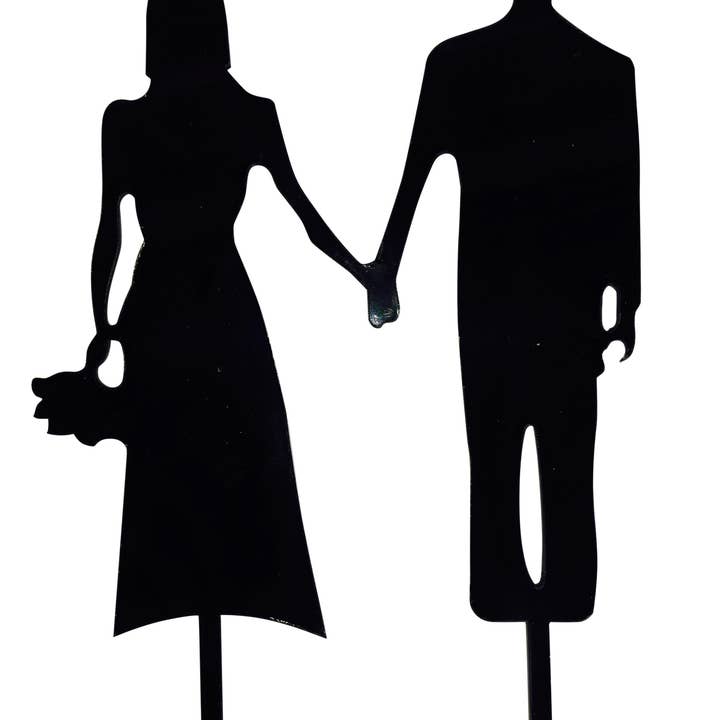 17 Main - Wholesale Cake/Cupcake Topper - Wedding Couple Silhouette Acrylic Cake Topper1