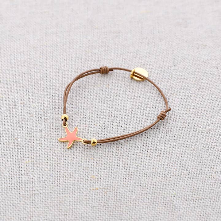 La Cuerda De Sol - Wholesale Snap Jewelry - Elastic Starfish Enamel Steel Bracelet