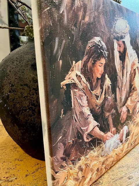 Rustic Nester - Wholesale Art Print - Nativity canvas art print, Christian home decor, Seasonal4