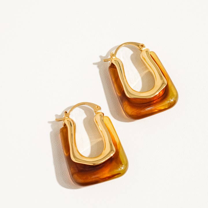 Flânerie by MAIQ - Wholesale Hoop Earrings - Talia 18K Gold U-Shaped Boho Hoop Earring