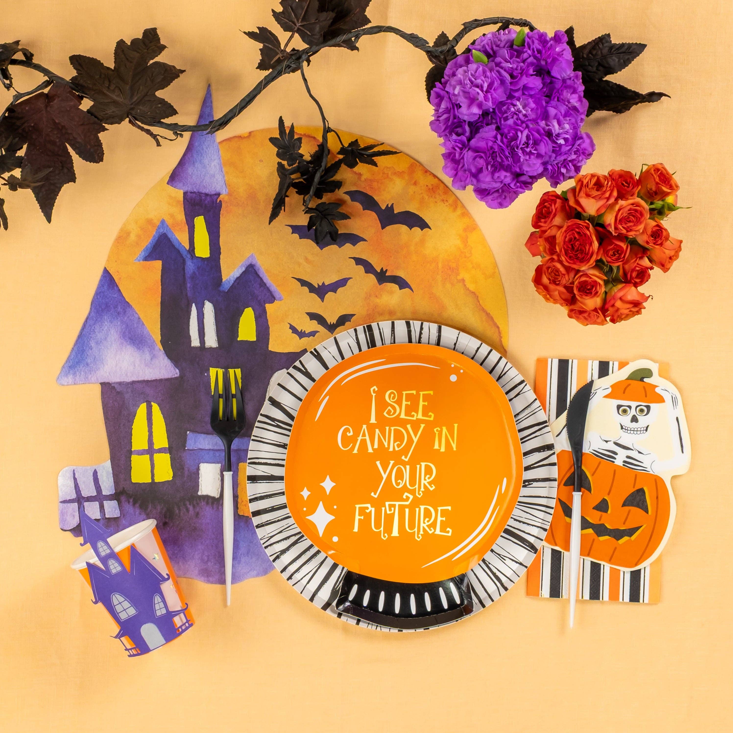 Gatherings by Curated Paperie – wholesale Disposable plate – HAL25-DP3- Crystal Ball Die-Cut Plates4