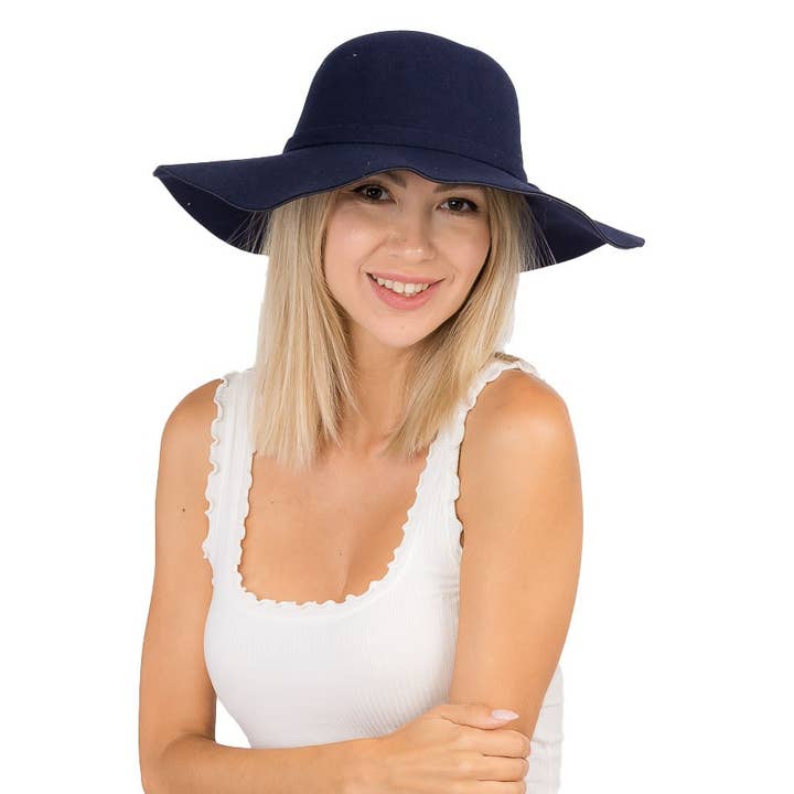 Cap Zone - Wholesale Fedora - Women's - Floppy Sun Hat with Bowknot Wide Brim Felt Hat7