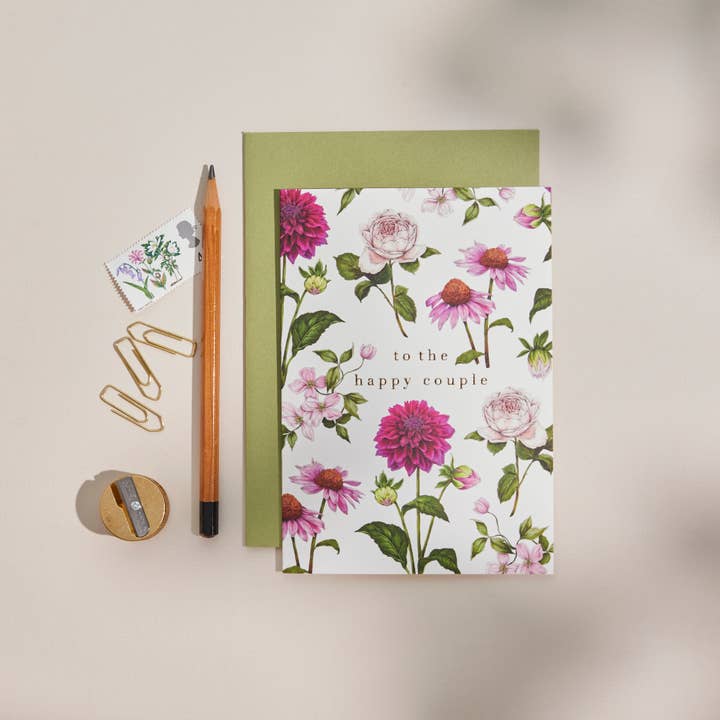 Bountiful Blooms - To the happy couple - Card for wholesale by Catherine Lewis Design