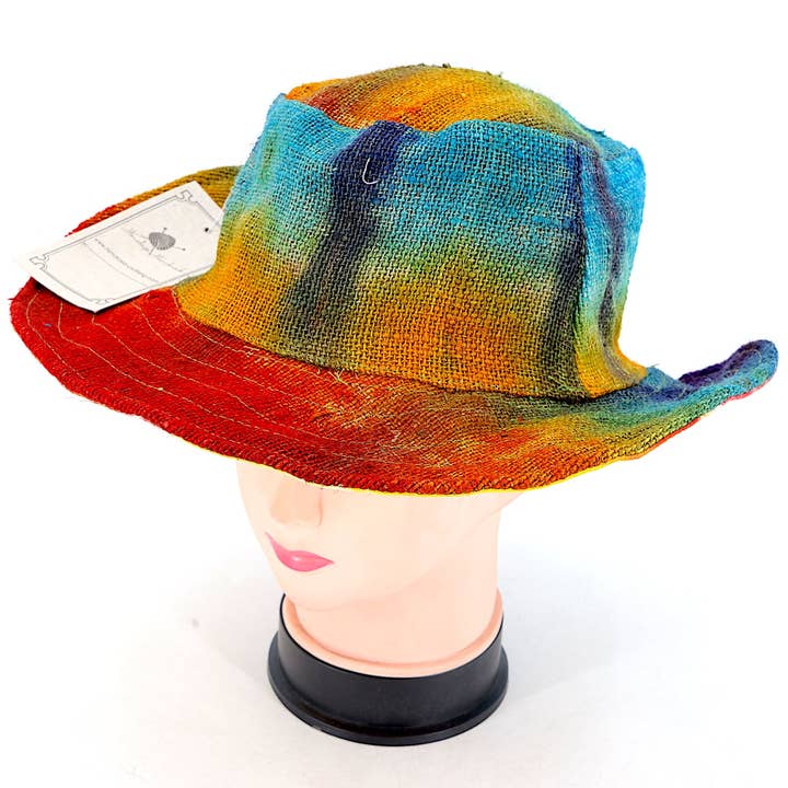 Himalaya Handmade - Wholesale Bucket Hat - Women's - 100% Hemp Handmade Hippie Tie Dye Bohemian Hat22