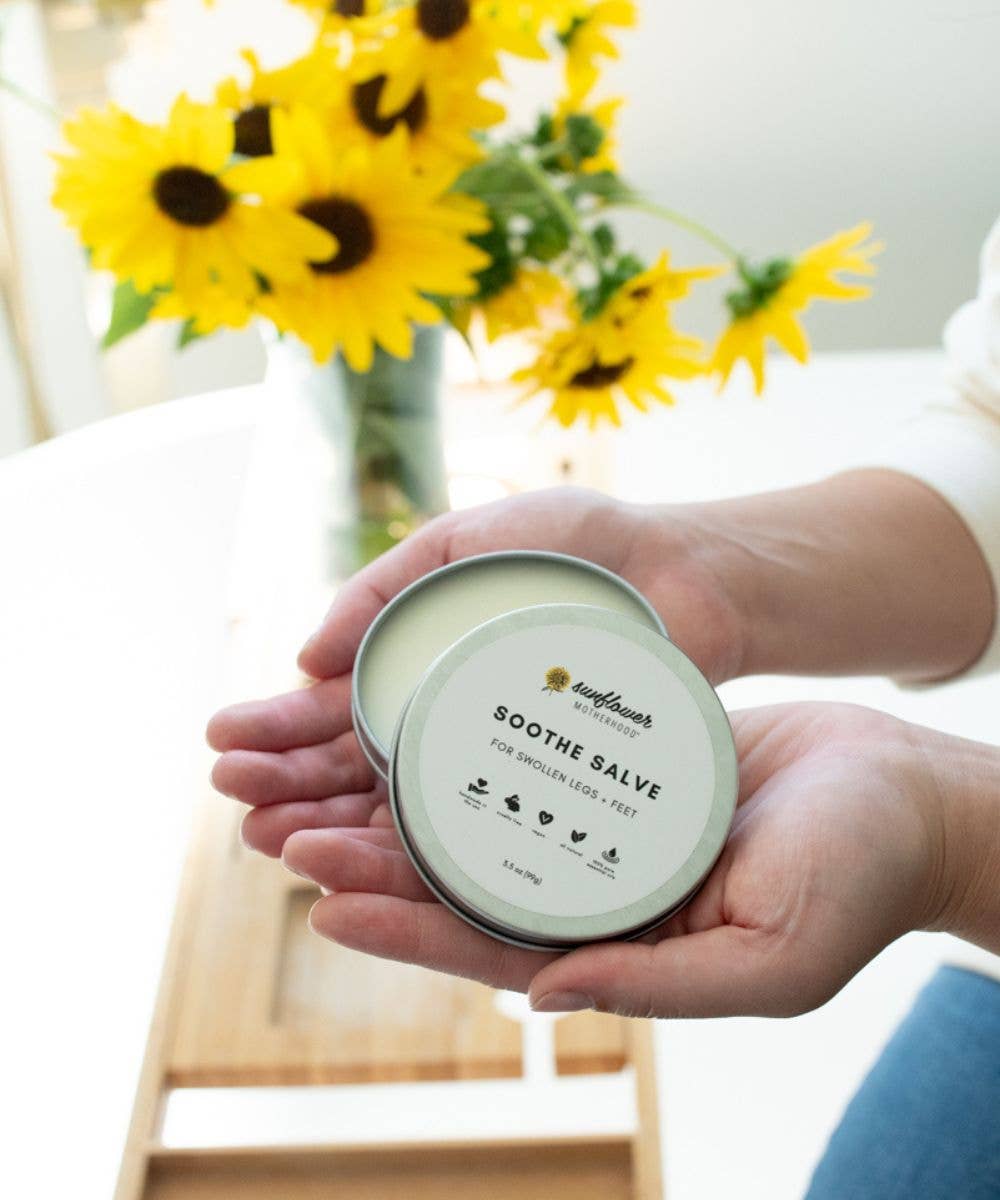 Sunflower Motherhood - Wholesale Healing Salve/Balm/Cream - Soothe Salve for Swollen Legs + Feet For Pregnant Moms1