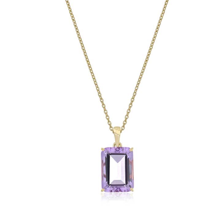 Brazilian Pink Amethyst 7.40ctw Pendant With Chain In 9KT Rose Gold for wholesale by Jaipur Jewelry