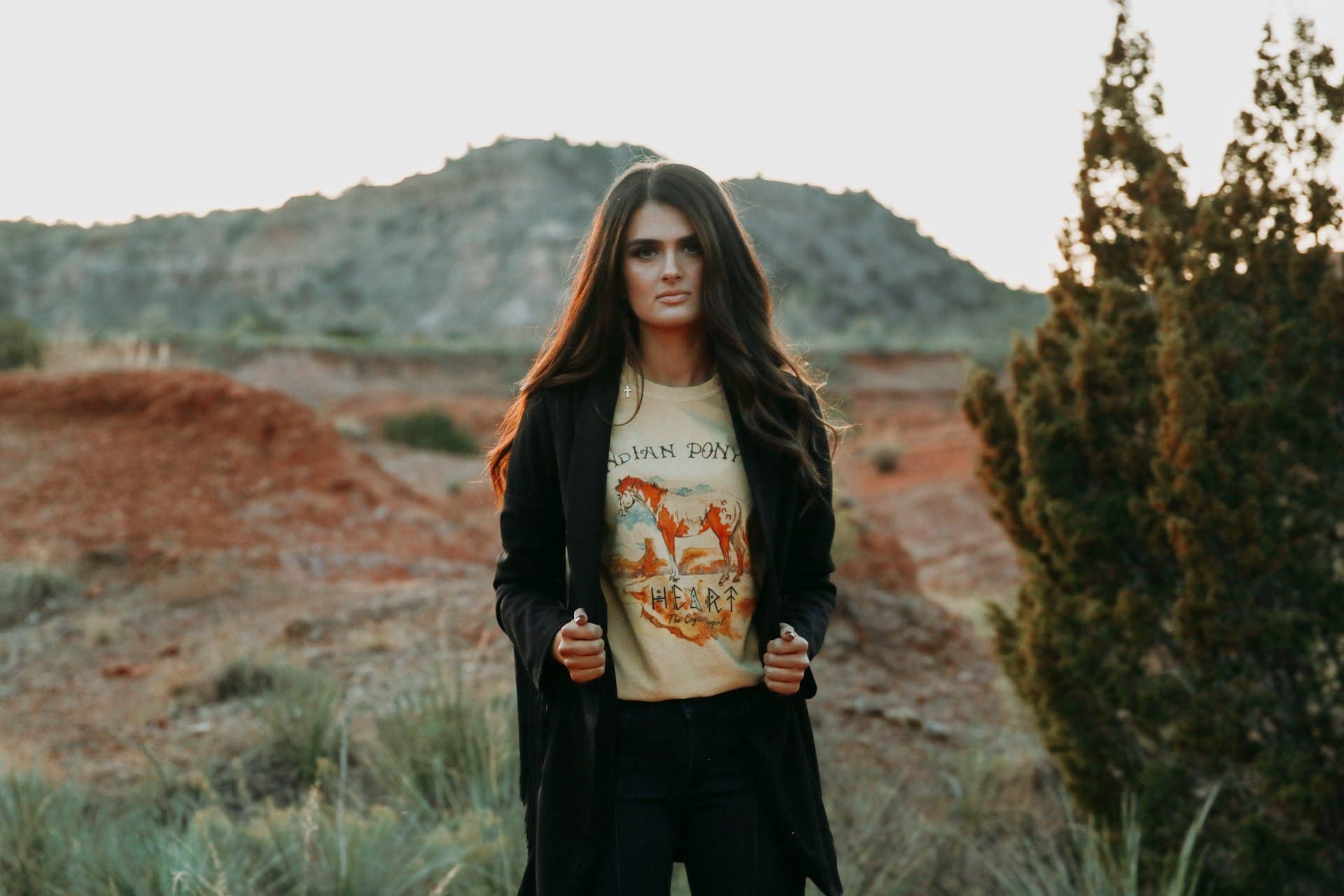 The Coyote Cowgirl - Wholesale Screen Printed T-Shirt - Women's - Indian Pony - Bulk-1201