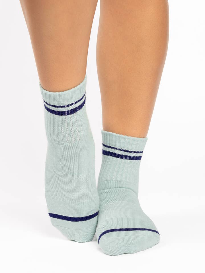 Women's Varsity Ankle Grip Sock– No Slip Cotton Blend for Pilates & Barre for wholesale by Pointe Studio