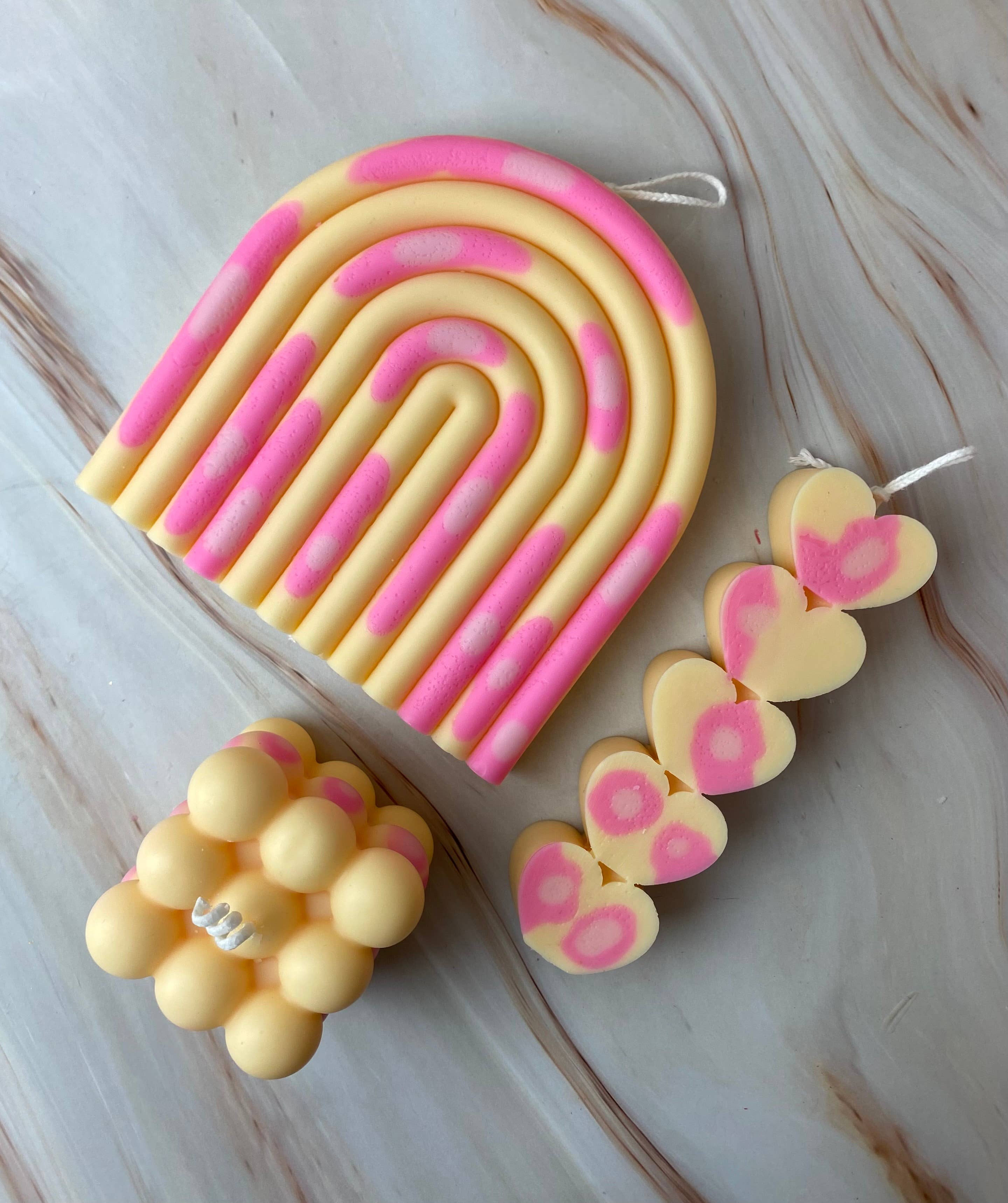 SOULCandle - Vendita all'ingrosso Candele regalo - Collezione Candela Marmo Crema e Rosa1