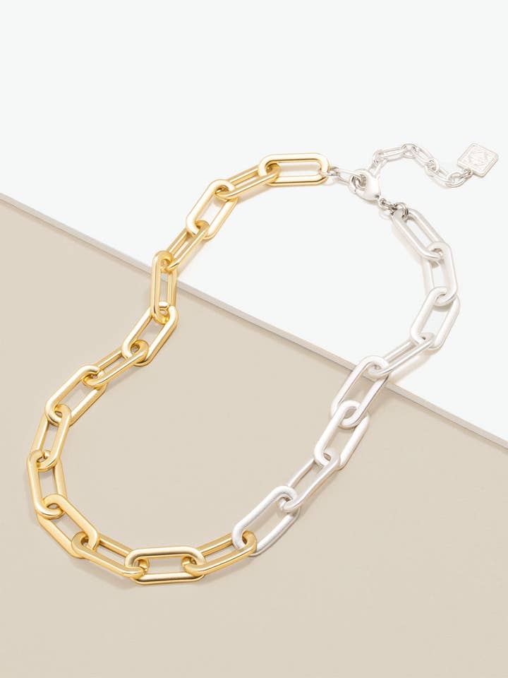 To-tone kabel Link krave halskæde for engroshandel hos ZENZII Jewelry