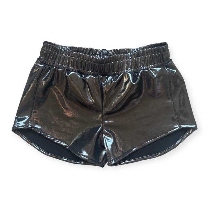 Short brillant pour filles - Short rétro métal minuit pour la vente par Best Day Ever Kids