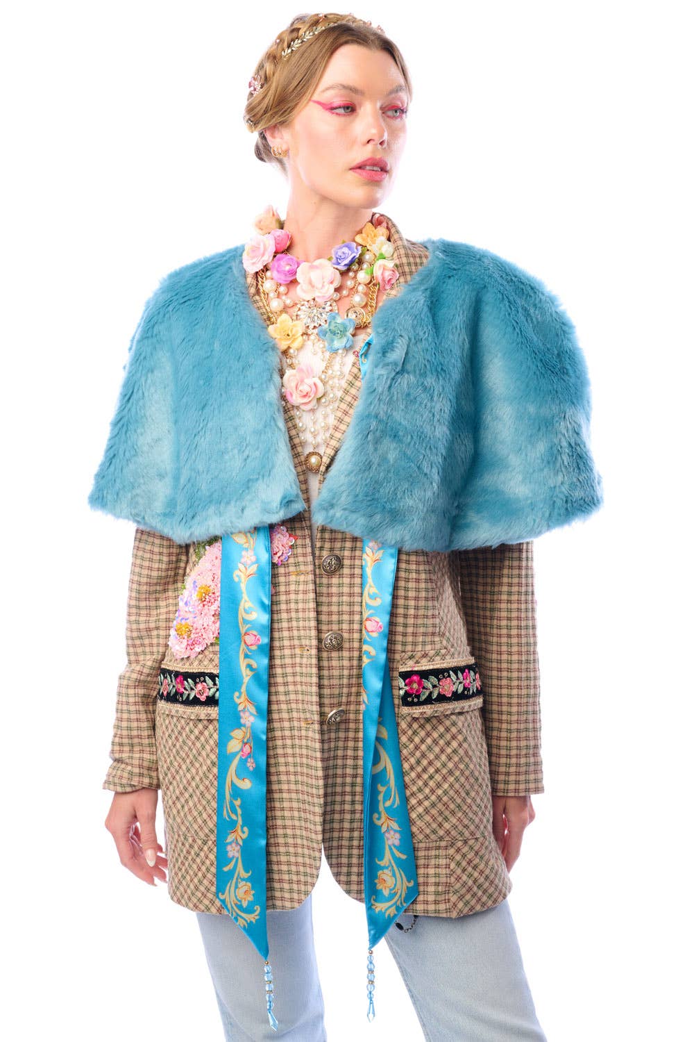 Aratta | Women's Fashion - Wholesale Blazer - Women's - Diana Beige Floral Blazer | Plaid Blazer | Flowery Jacket30