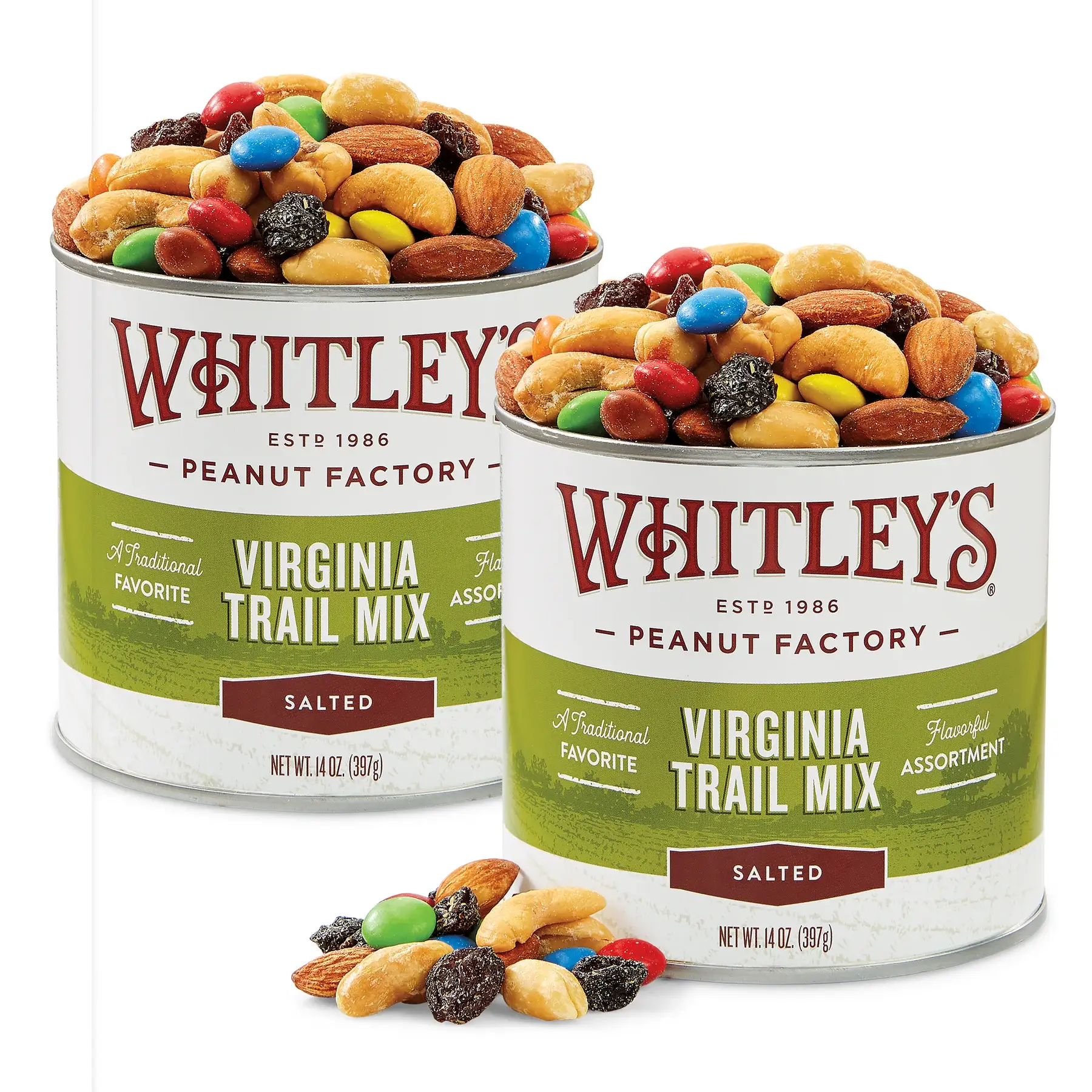 Whitley's Peanut Factory - Wholesale Trail Mix - 14 oz. Tins Virginia Trail Mix2