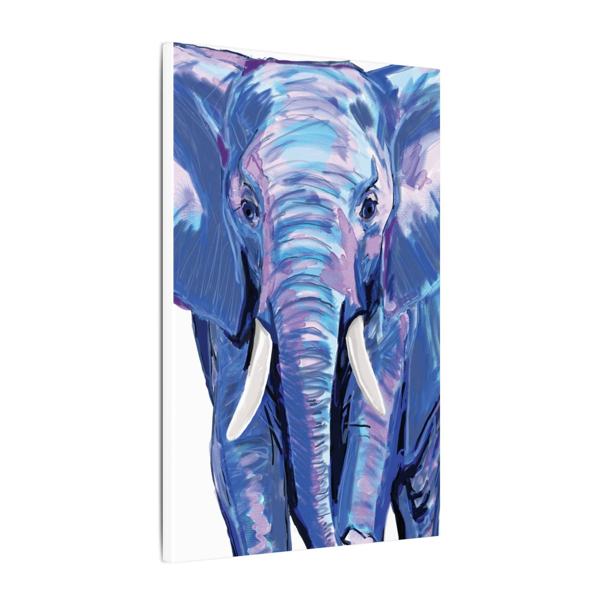Blue Cava - Wholesale Art Print - Blue and Pink Elephant Canvas Art - Colorful Elephant Wall Décor36