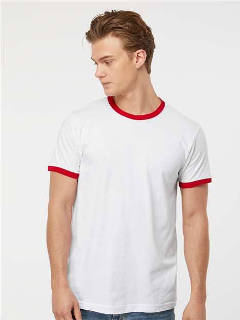 Tultex Unisex Fine Jersey Ringer Blank T-Shirt | Retro 246 for wholesale by Total Apparel