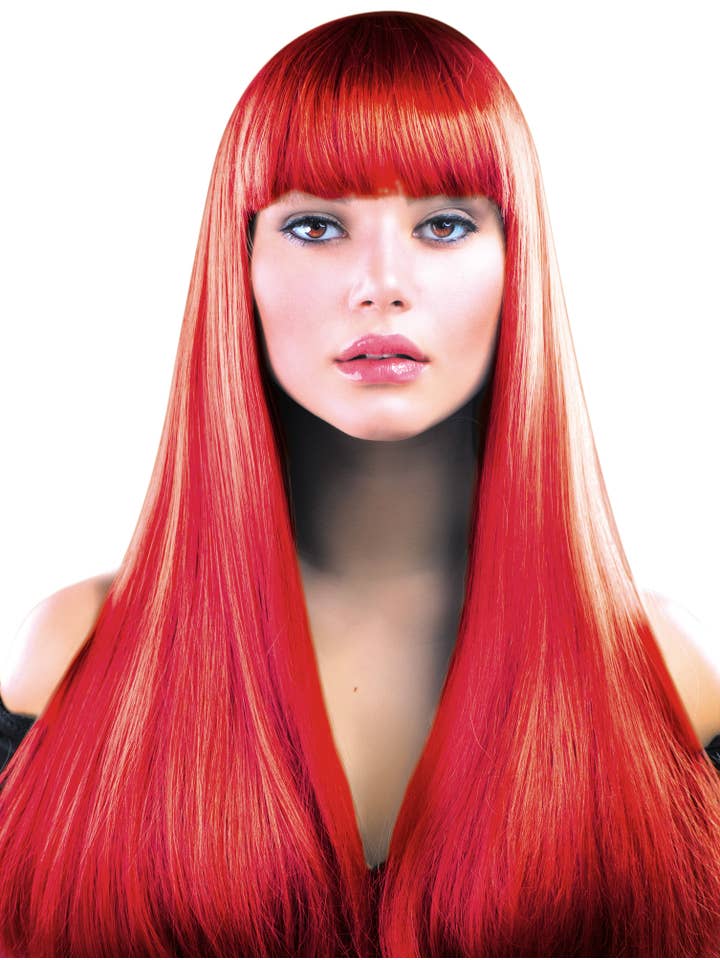 Party Pro - Wholesale Costume - Unisex - LOLA RED NEON WIG