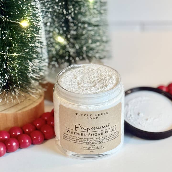 Tickle Creek Soap – wholesale Body scrub/exfoliant – Whipped Sugar Scrub Peppermint 1