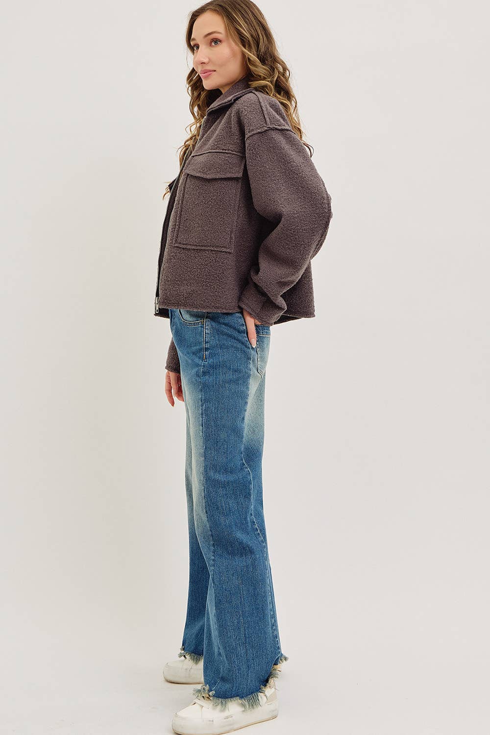 Sweet Lovely by Jen - Wholesale Bomber Jacket - Women's - TEXTURED BOMBER JACKET/OUTERWEAR 14