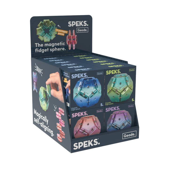 SPEKS Geode - Magnetic Fidget Toy - Chrome - 24 Display Mix for wholesale by Speks UK
