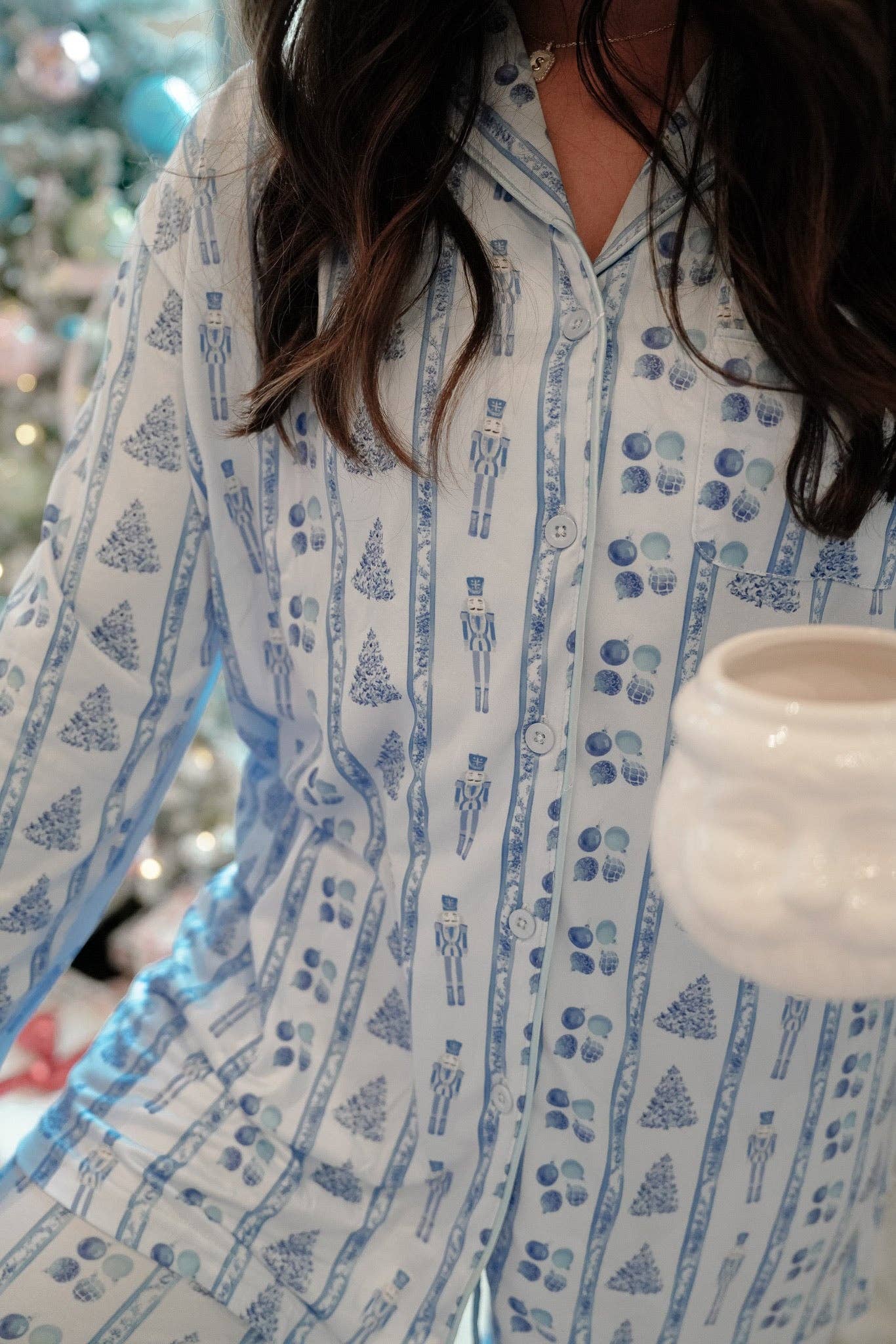 KENZKUSTOMZ - Wholesale Sleepwear Set - Women's - Blue Christmas - Long Pajama Set1