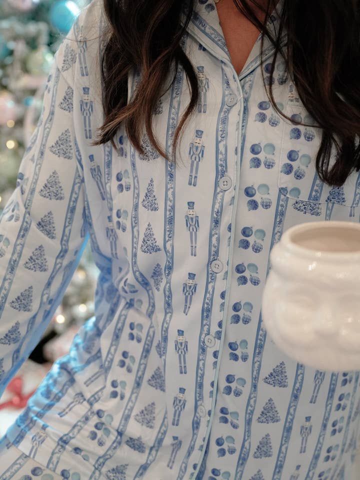 KENZKUSTOMZ - Wholesale Sleepwear Set - Women's - Blue Christmas - Long Pajama Set1