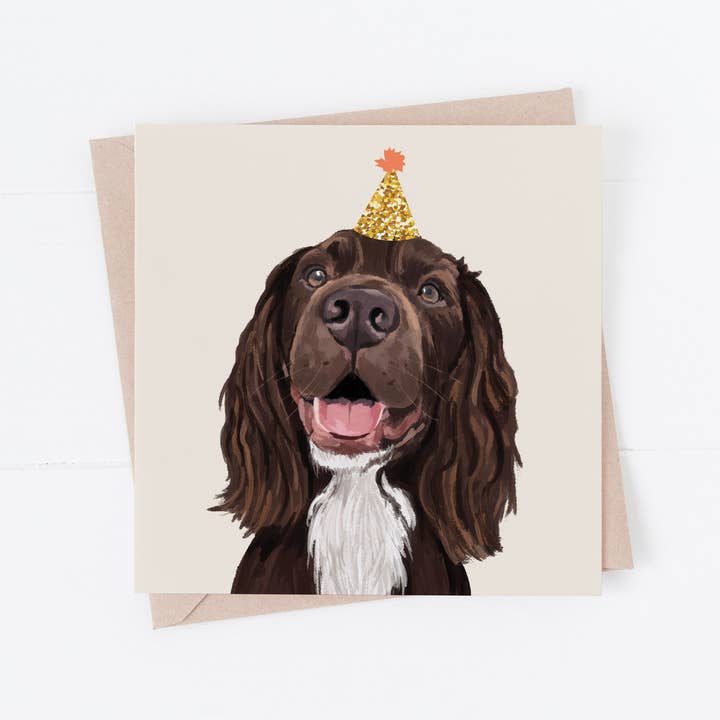 Tarjeta de felicitación de cumpleaños para perro Cocker Spaniel para venta al por mayor de Richarts Designs