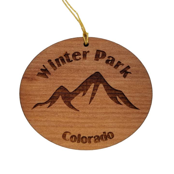 Winter Park CO Ornament Handmade Wood Colorado Souvenir for wholesale by Happy Wood Products