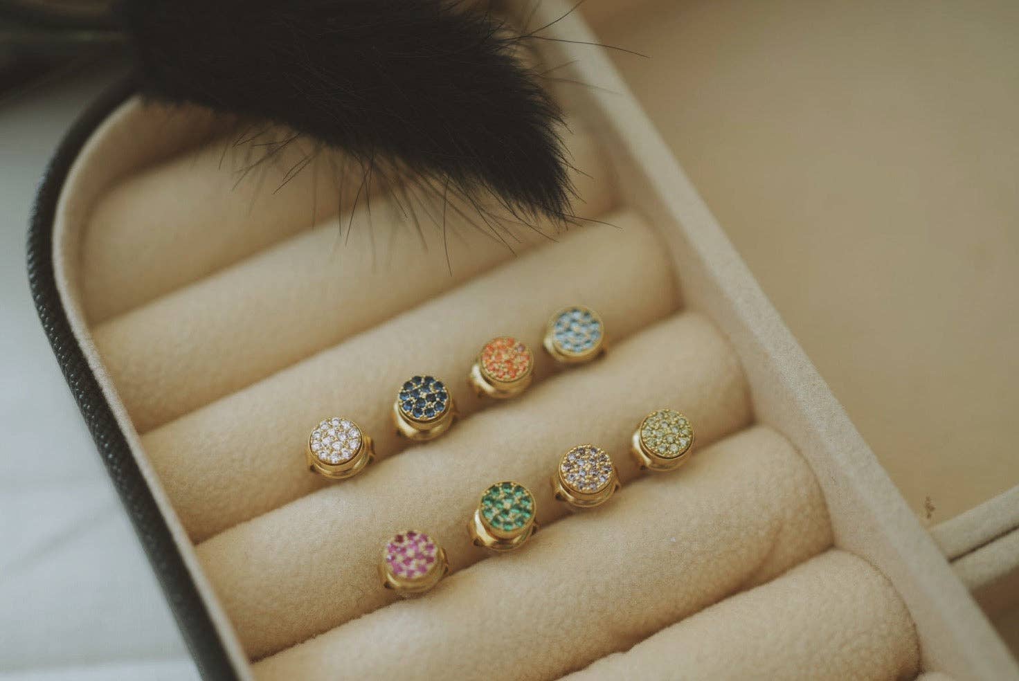 Animira Jewels - Wholesale Stud/Post Earrings - 18K Gold Plated CZ Birthstone Stud Earring · Anti-tarnish1