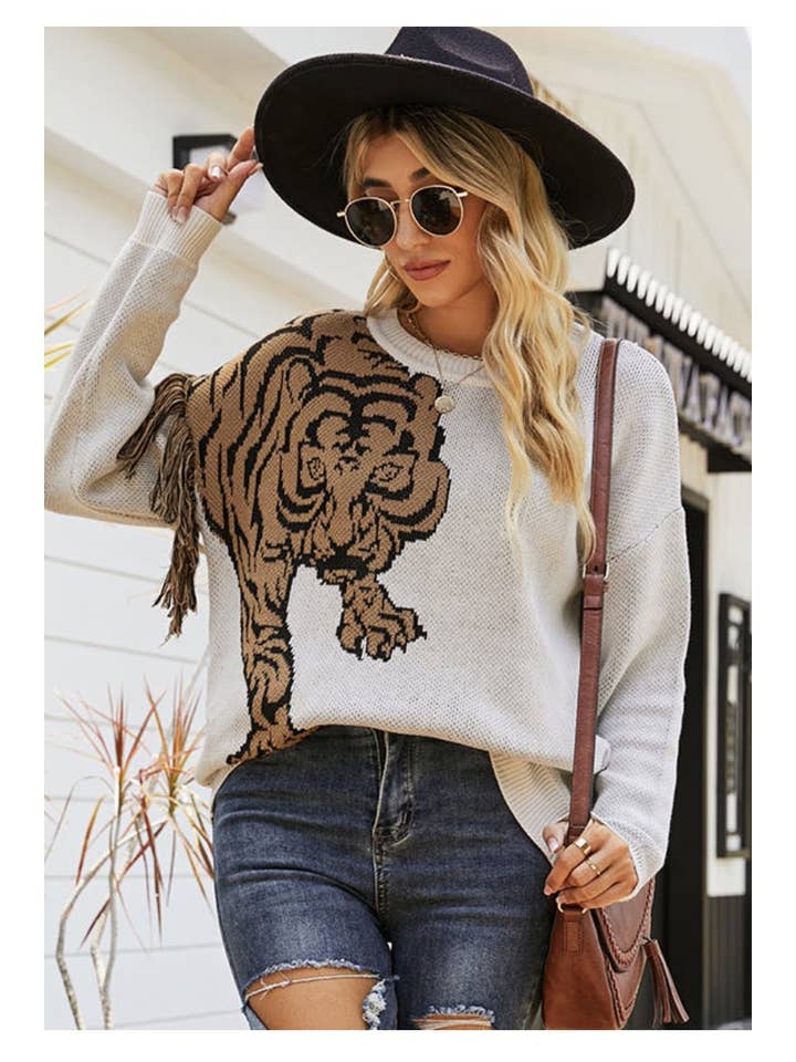 Miss Sparkling – Großhandel Strickpullover – Damen – Tiger-Pullover