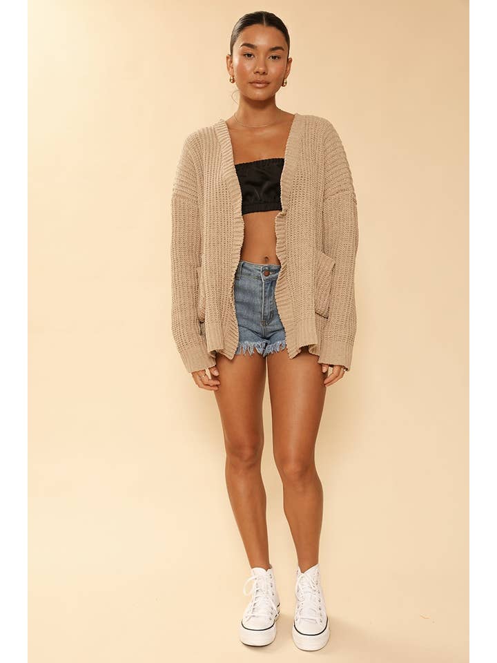 Miss Sparkling – Cardigan - Mulher por atacado – Casaco de Malha - Com Fendas Laterais4