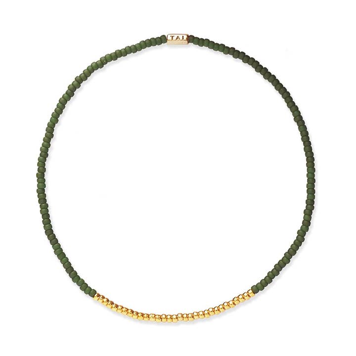 Handgemaakte Stretch Armband met Kralen en Gouden Accenten voor wholesale door Tai Jewelry