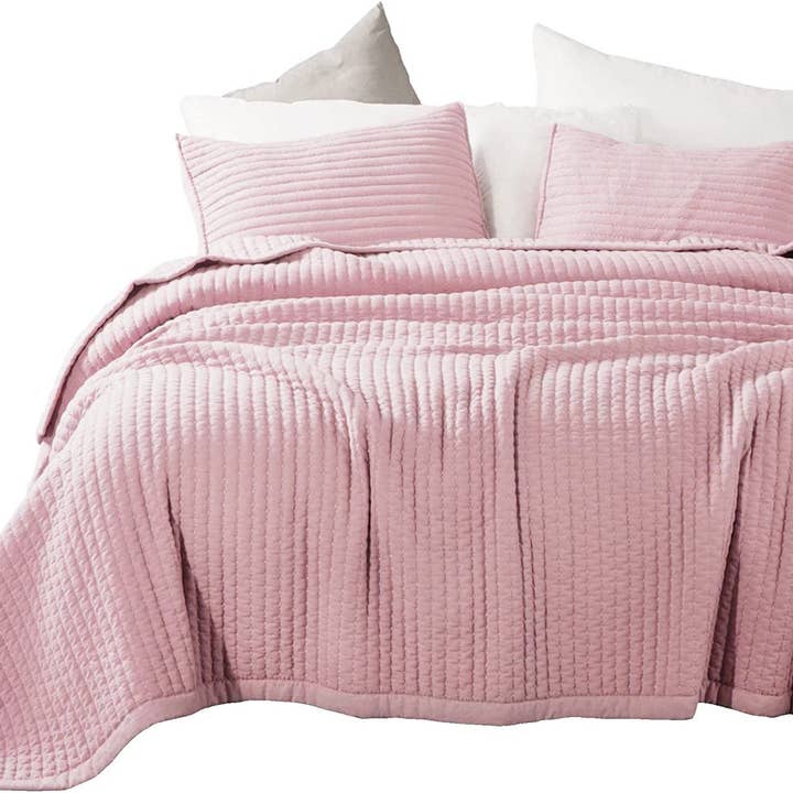 Kasentex - Wholesale Bedding Set - Quilt Bedding Coverlet Set Machine Washable Soft Lightweight