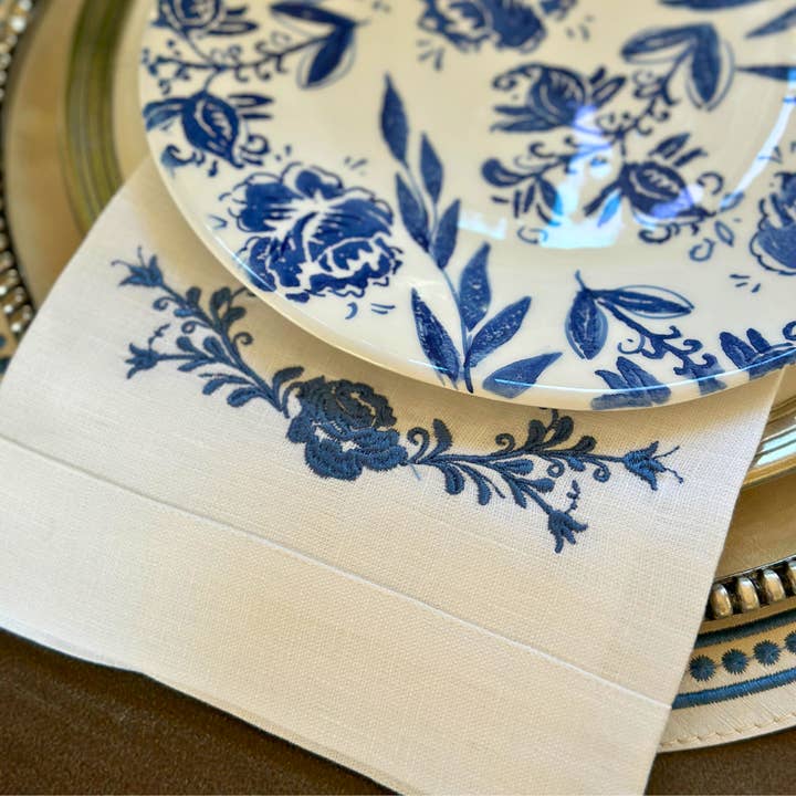 Fiori Vine Tri-Fold Napkin for wholesale by Arte Italica & Crown Linen Designs