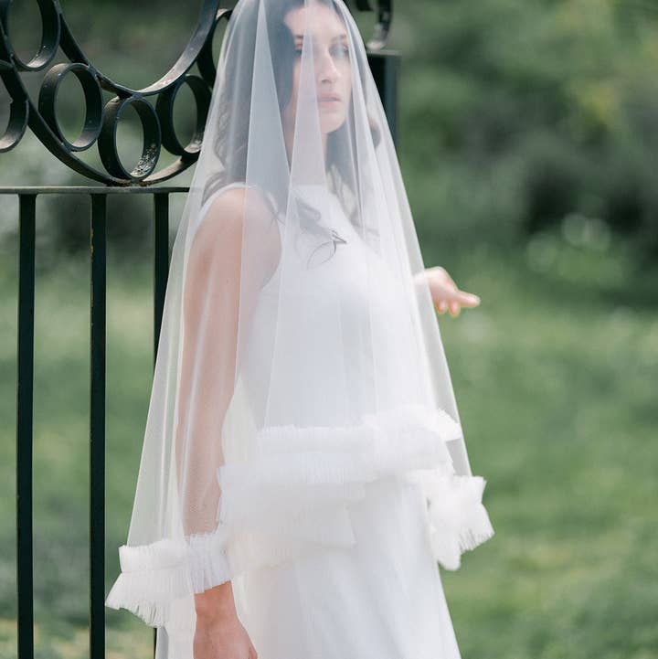 Miss Foxine Couture - Wholesale Veil - Women's - Babygirl Flounce Ruffled Bridal Veil0