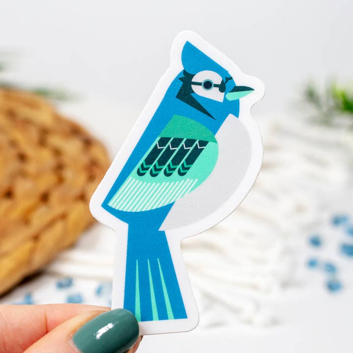 Paper Pattern Silk - Vente Autocollant - Autocollant moderne en forme de geai bleu 1,6 x 30