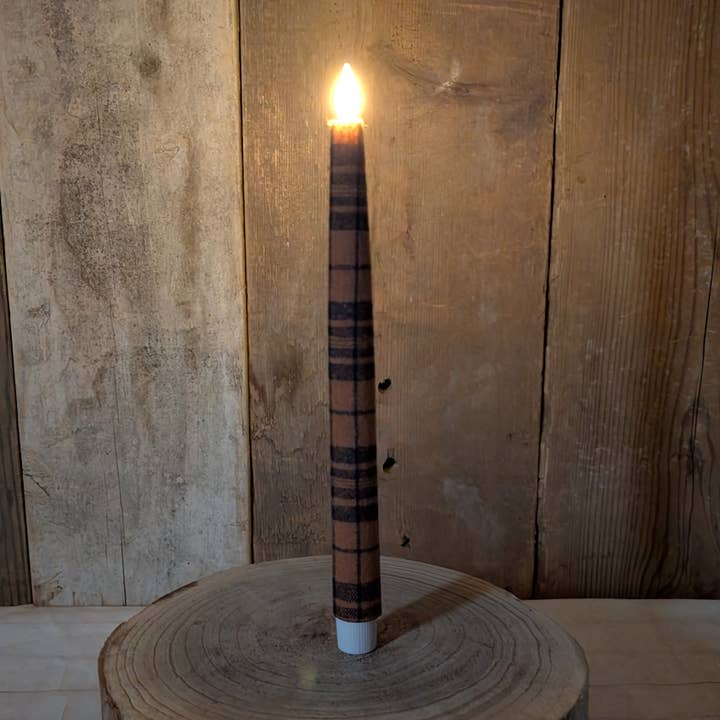 Cozy Plaid Timer Taper 11.25" or 8" for wholesale by A.T. Imports