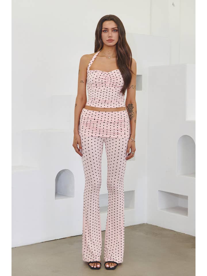 No Vacancy - Vente Ensemble haut et pantalon (PAS d'intérieur) - Femme - Ensemble haut à col halter et pantalon à pois10