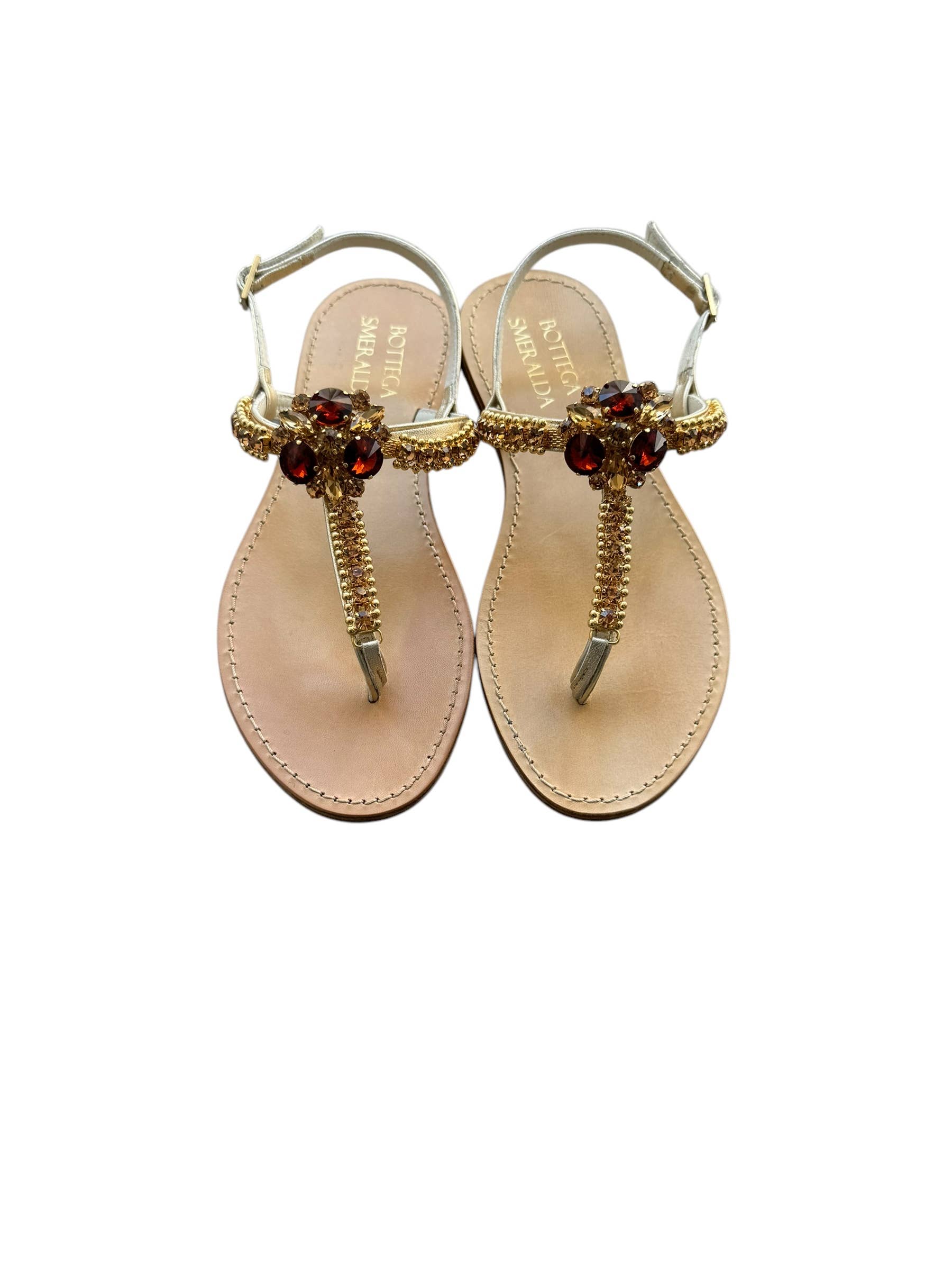BOTTEGA SMERALDA - Wholesale Sandals - Women's - AURA CIRCLE IT7 GOLD FLIP FLOPS