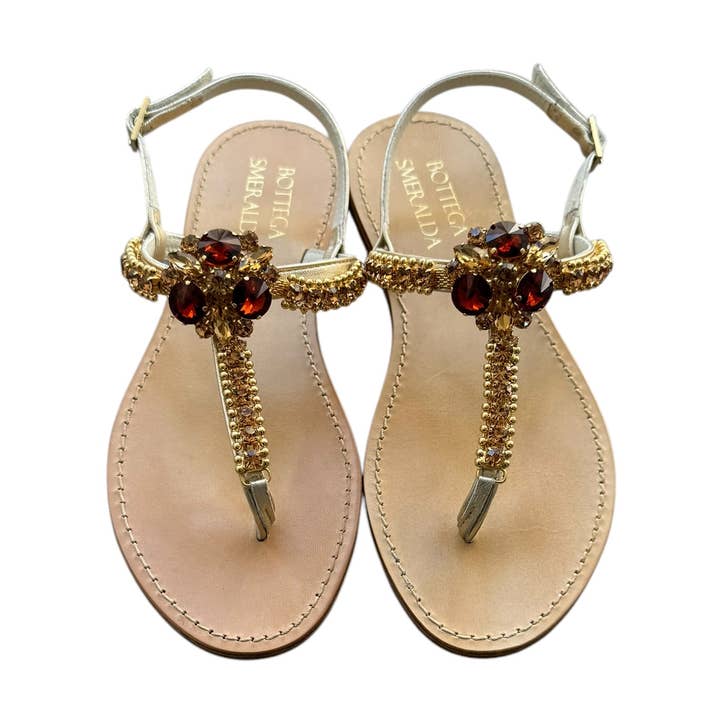 AURA CIRCLE IT7 GOLD FLIP FLOPS for wholesale by BOTTEGA SMERALDA