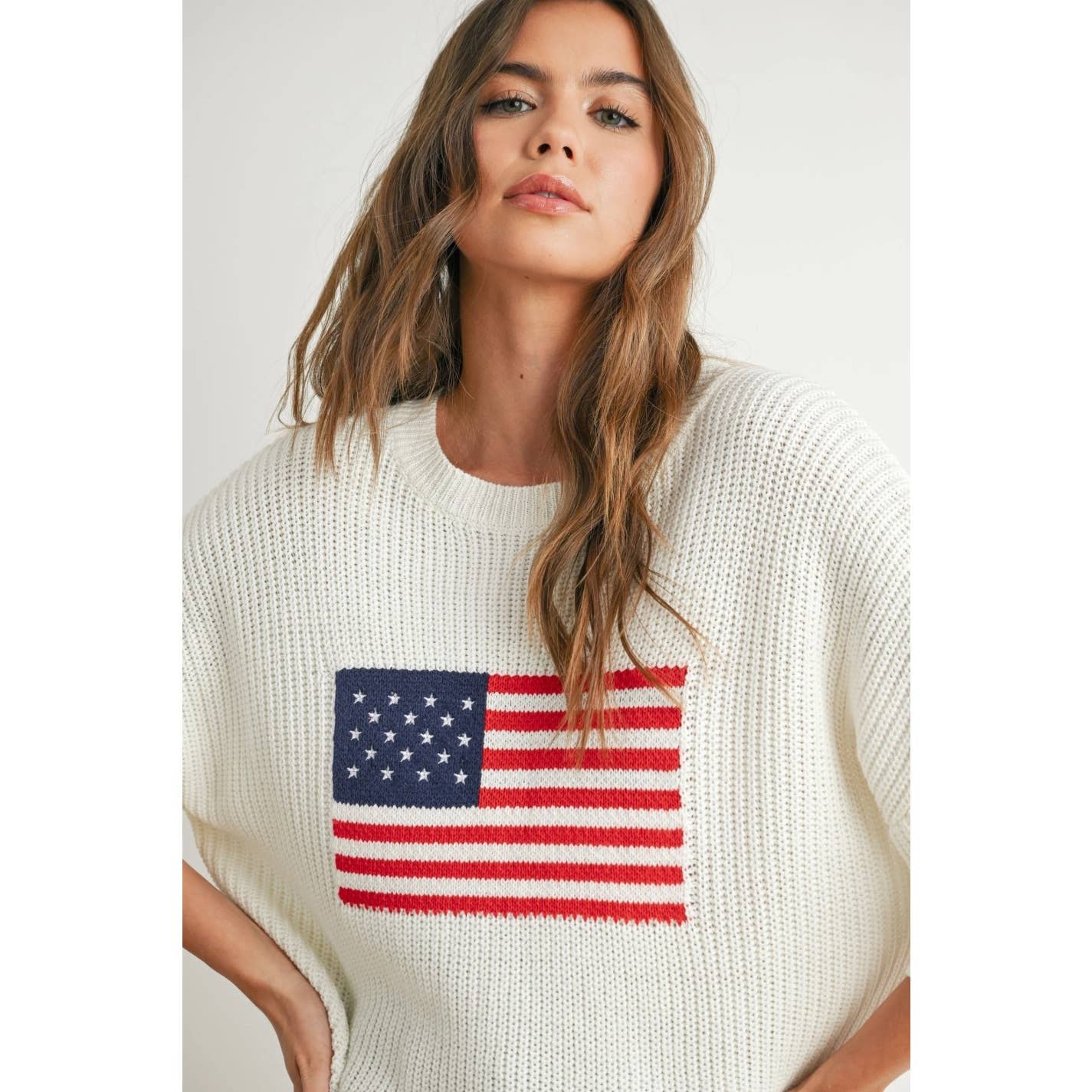 Apolline - Wholesale Knit Sweater - Women's - Patriotic Flag Print Knit Sweater for Bold Style and Comfort2