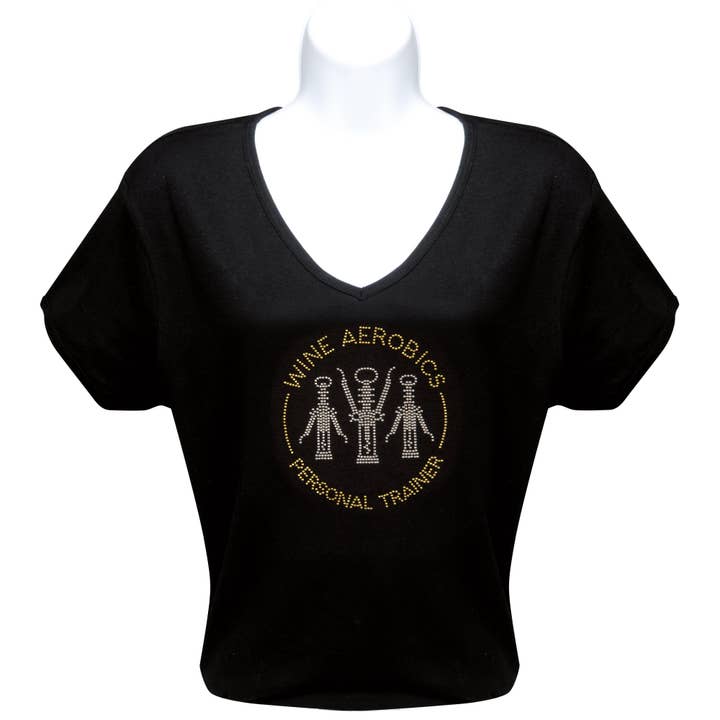 Wine Aerobics Rhinestone T-Shirt for wholesale by Chris’s Stuff Inc.