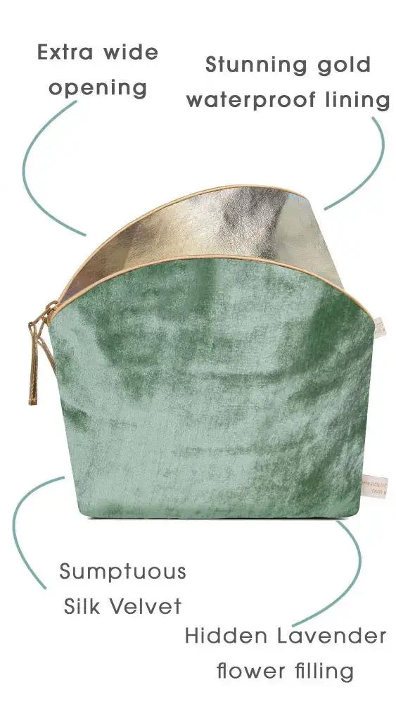 Holistic Silk Ltd - Wholesale Sleep/Eye Mask - Make Up Bag | Cosmetic Bag | Vanity Bag | Silk Velvet | Jade3