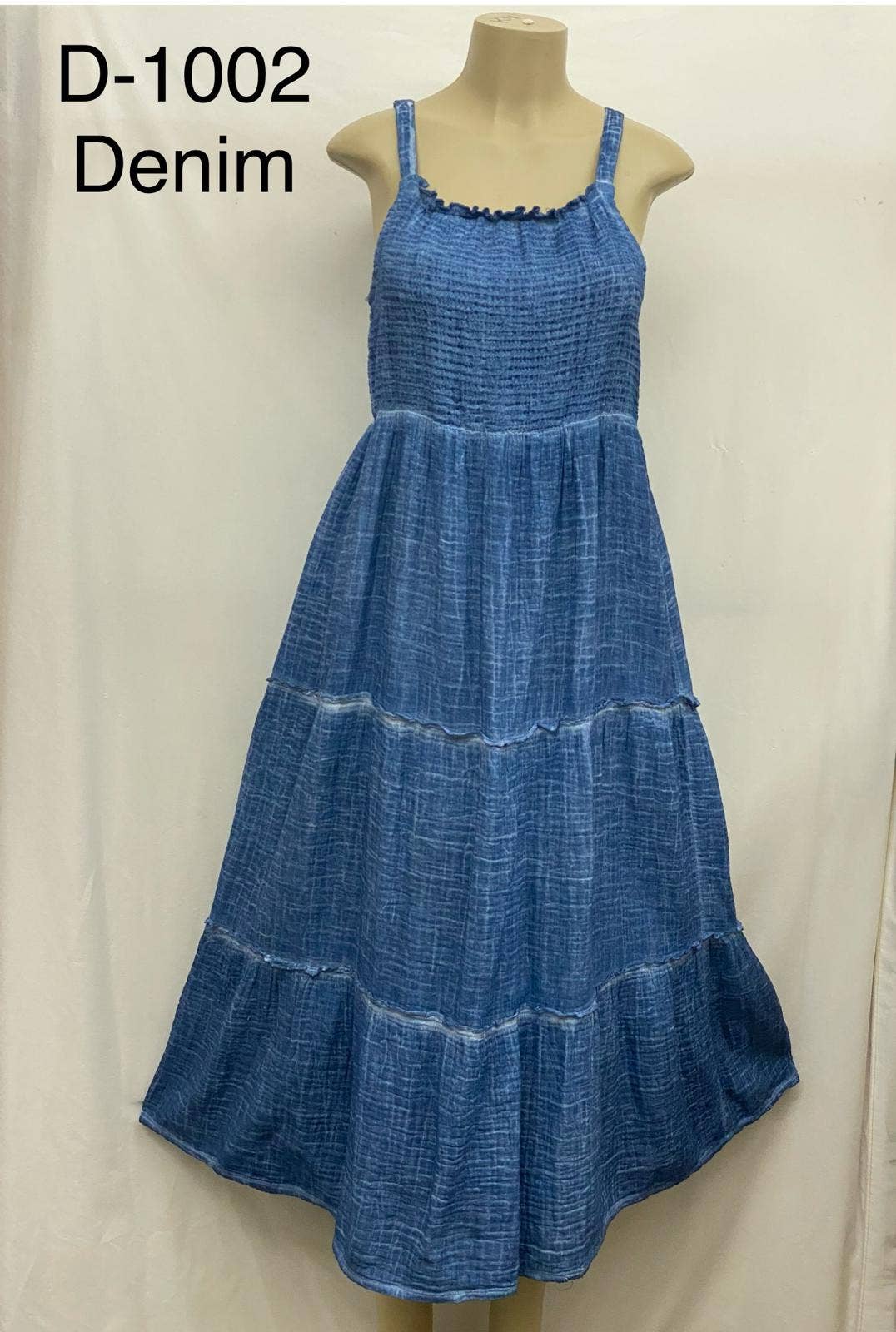 JUST CRUISING - India Casual Designs - Vendita all'ingrosso Vestito - Donna - Abito lungo in doppia garza di cotone con gonna a balze.0