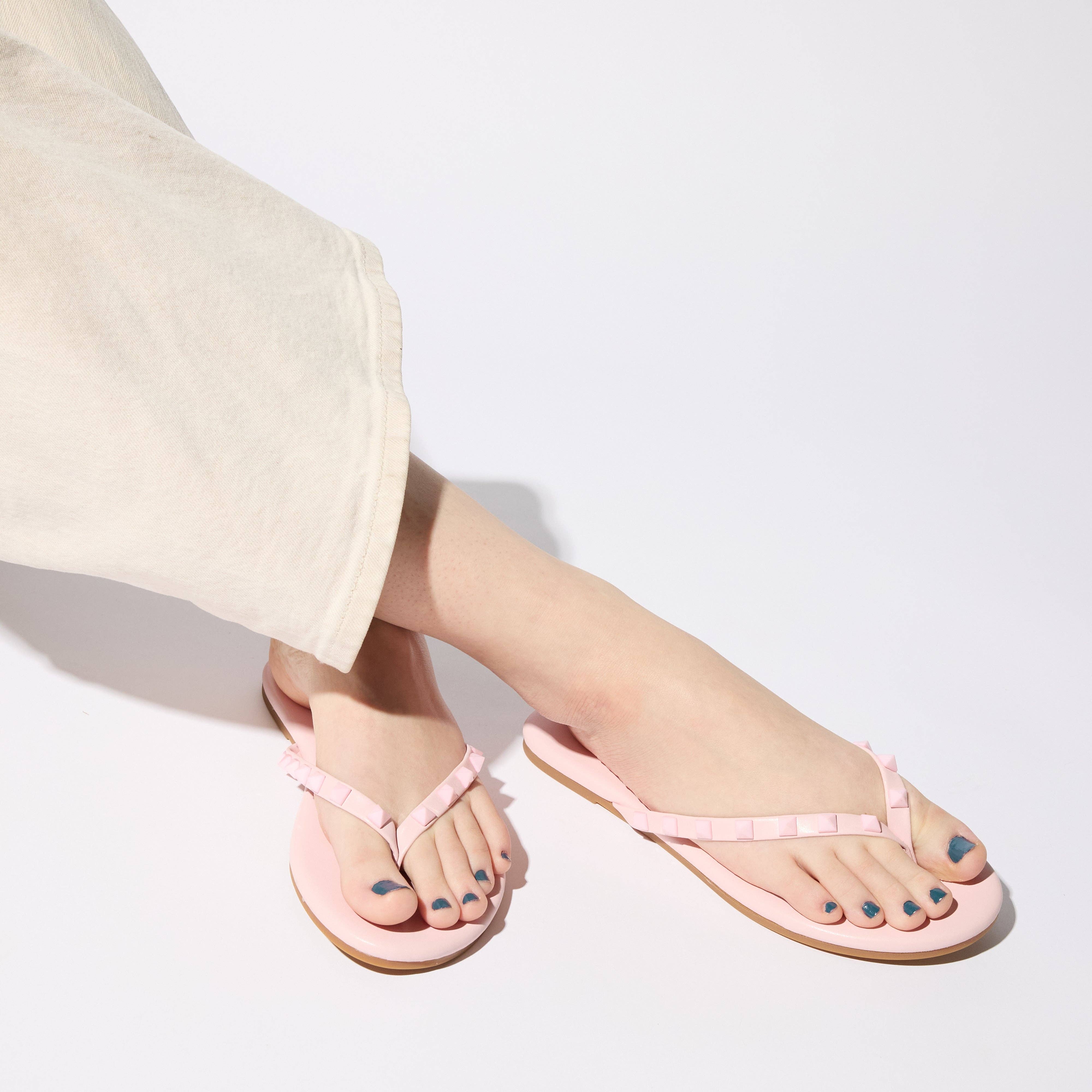 Rivington Stud Flip Flop in Ballet Pink for wholesale on Faire4