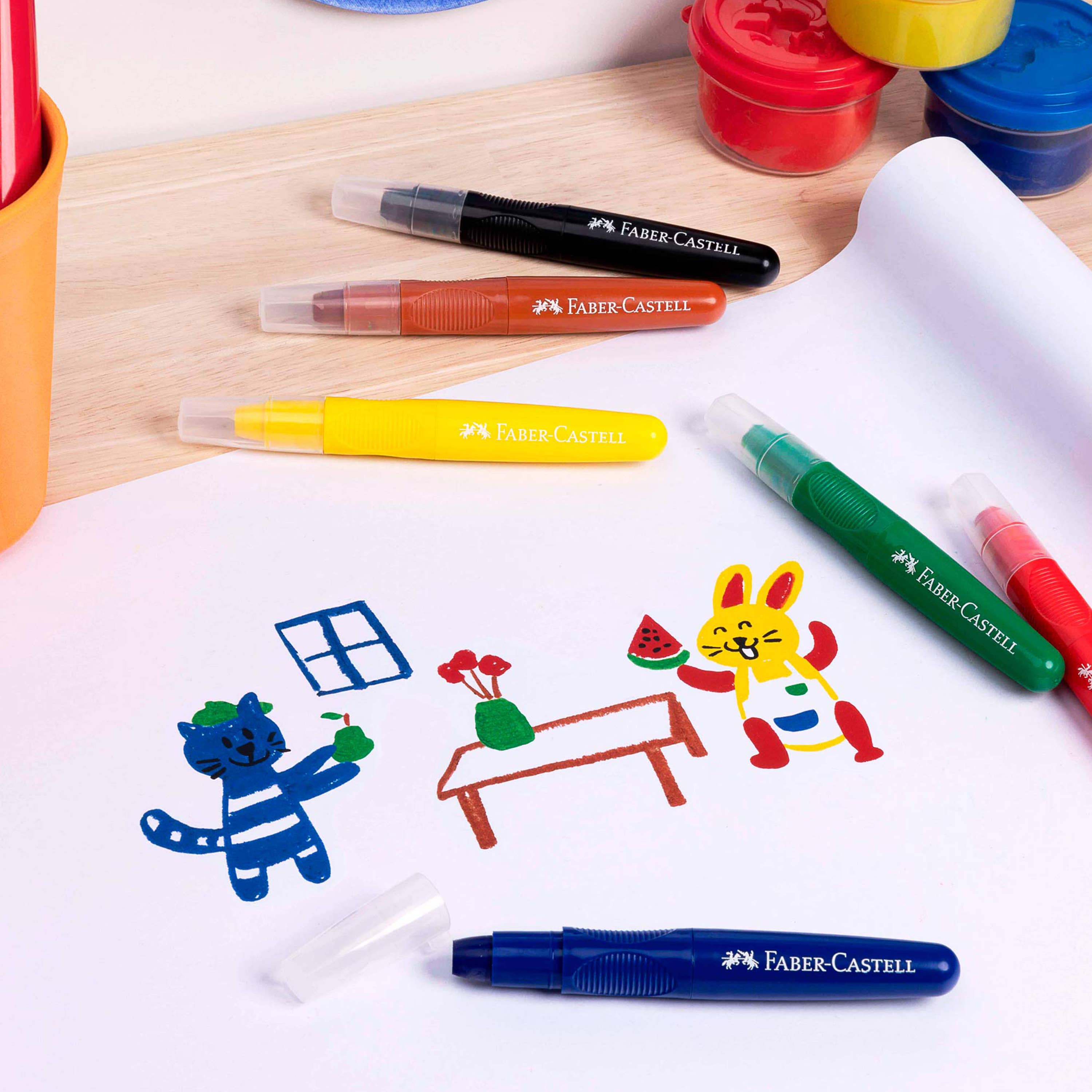Faber-Castell / Creativity for Kids - Vente Crayon – enfant et bébé - Crayons crémeux Jumbo Little Creatives 6 carats2