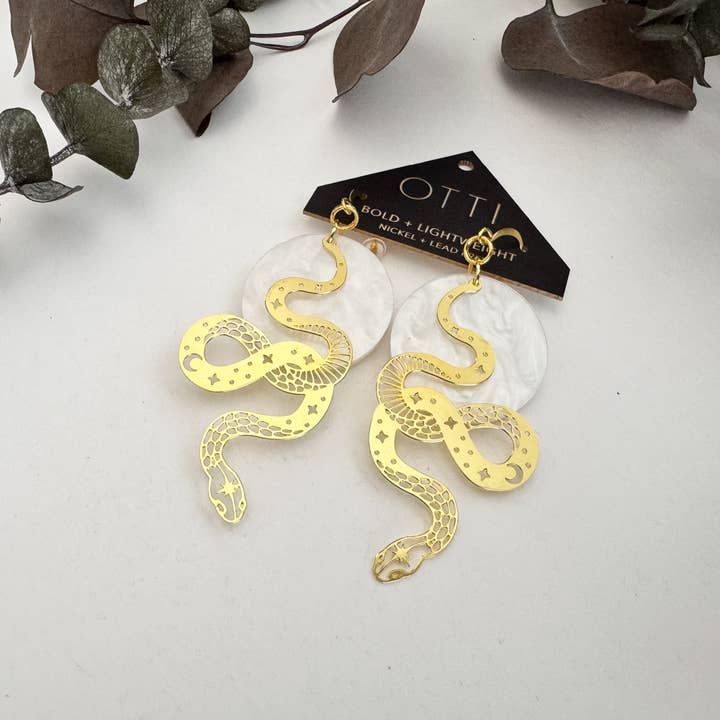 OTTI - Wholesale Dangle Earrings - Gold Snake Earrings: Cut-Out3