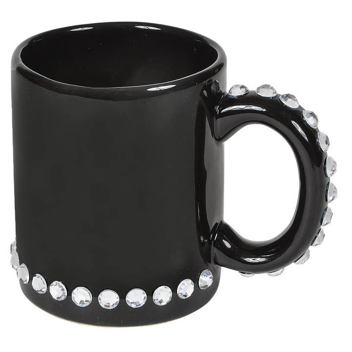 CANECA CERÂMICA PRETA COM RHINESTONE LLB brinquedos para crianças por atacado de La Luna Bella - Toys