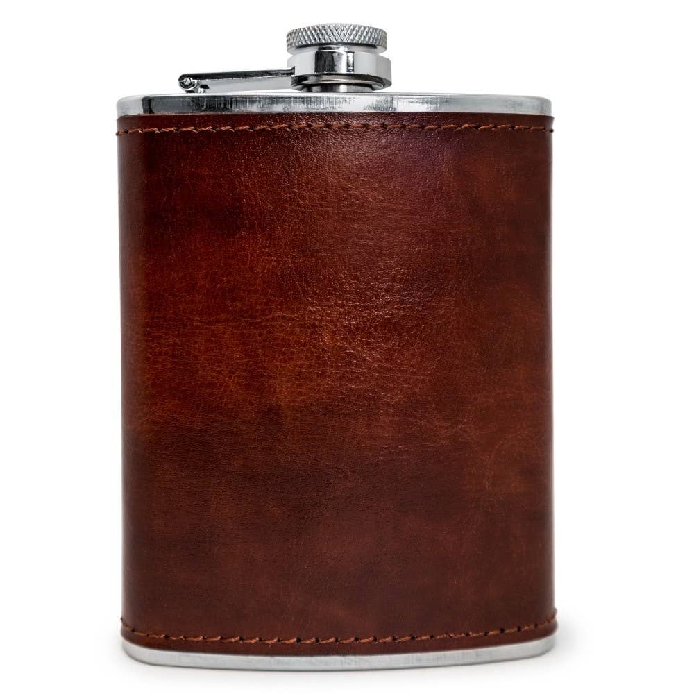 Vin Bouquet (Find It Import & Export Sl) - Wholesale Funnel - Brown Leather Hip Flask1