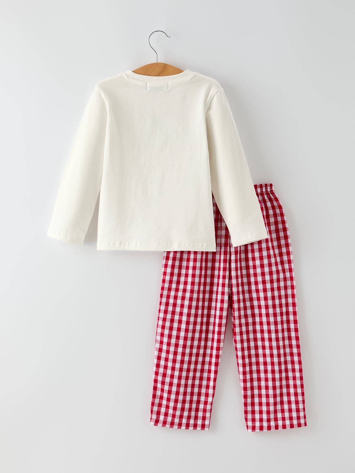 Rylee Faith Designs - Vente Ensemble haut et pantalon – enfant - Tenues de garçons brodées avec smocks de sapin de Noël3