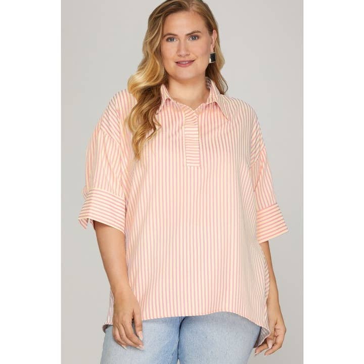 KVINDER OVERSIZE STRIBET TOP for engroshandel hos Upmost